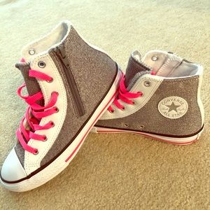 Glitter and Pink High Top Converse